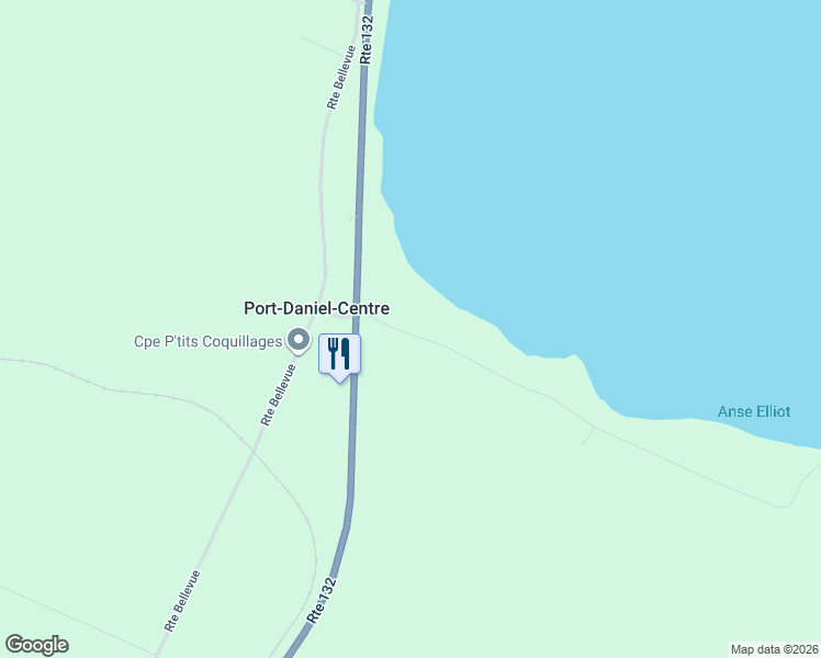 map of restaurants, bars, coffee shops, grocery stores, and more near 107 Route de la Pointe in Gaspésie–Îles-de-la-Madeleine