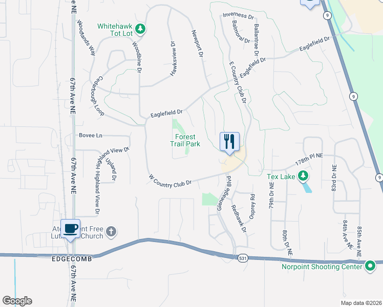 map of restaurants, bars, coffee shops, grocery stores, and more near 7405 Oxford Drive in Arlington