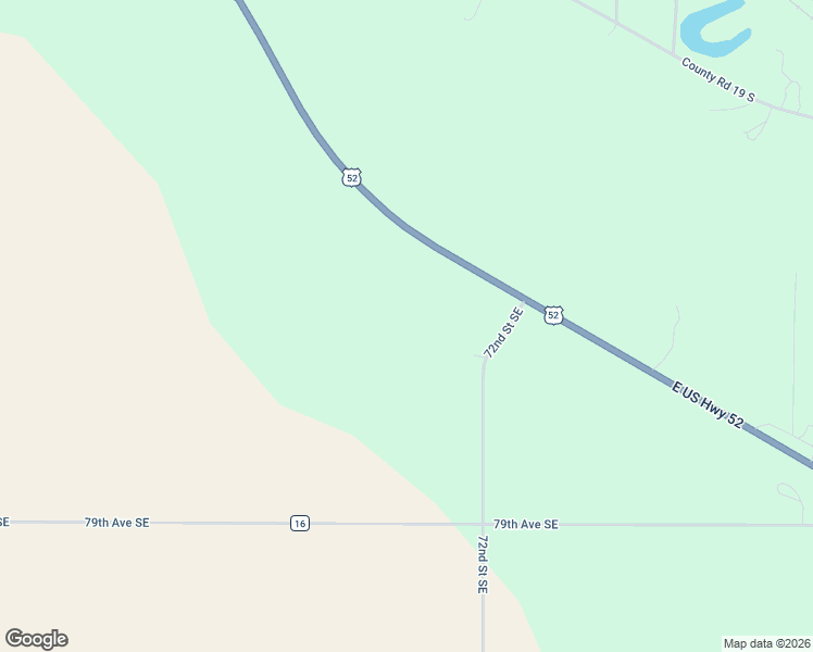 map of restaurants, bars, coffee shops, grocery stores, and more near U.S. 52 in Minot