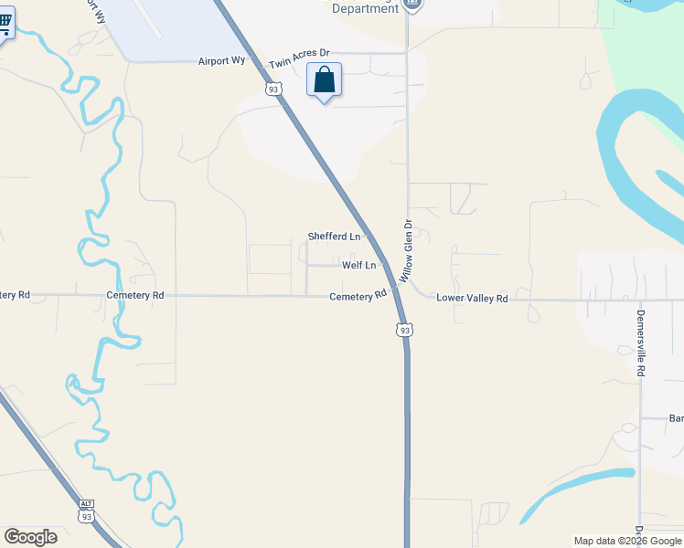 map of restaurants, bars, coffee shops, grocery stores, and more near 120 Welf Lane in Kalispell