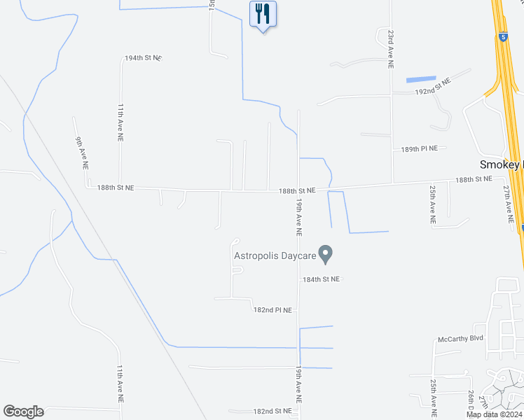map of restaurants, bars, coffee shops, grocery stores, and more near 1710 188th Street Northeast in Arlington