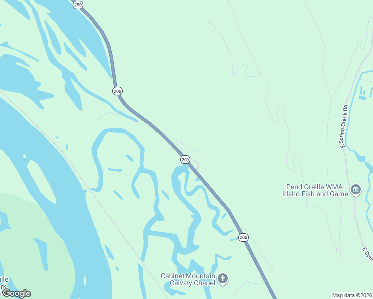 map of restaurants, bars, coffee shops, grocery stores, and more near 53465 Idaho 200 in Clark Fork