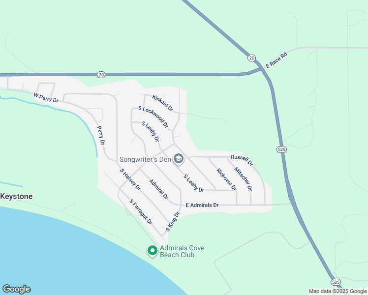 map of restaurants, bars, coffee shops, grocery stores, and more near 1197 South Dewey Drive in Coupeville