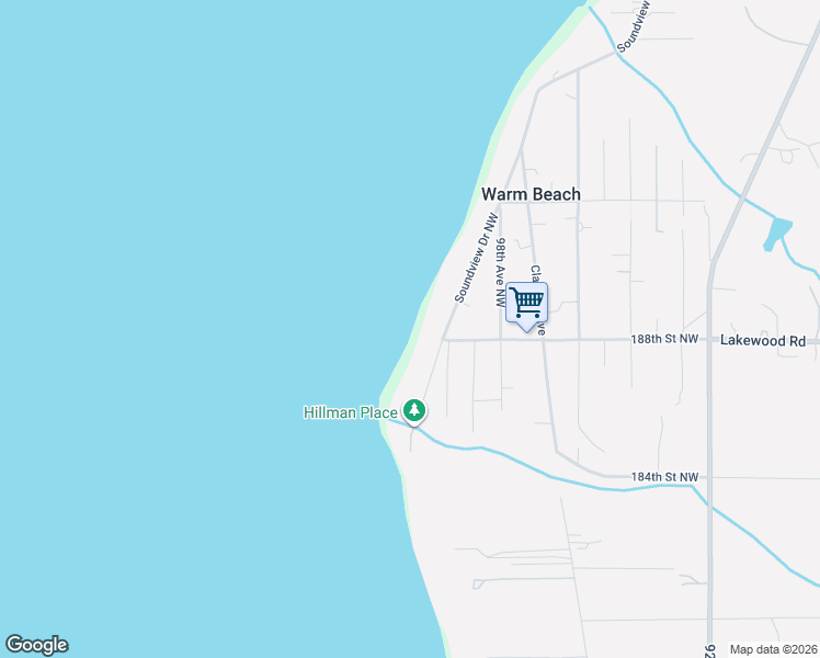 map of restaurants, bars, coffee shops, grocery stores, and more near 18802 Soundview Drive Northwest in Stanwood
