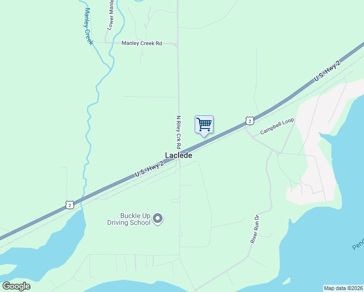 map of restaurants, bars, coffee shops, grocery stores, and more near 25 N Riley Creek Park Road in Laclede