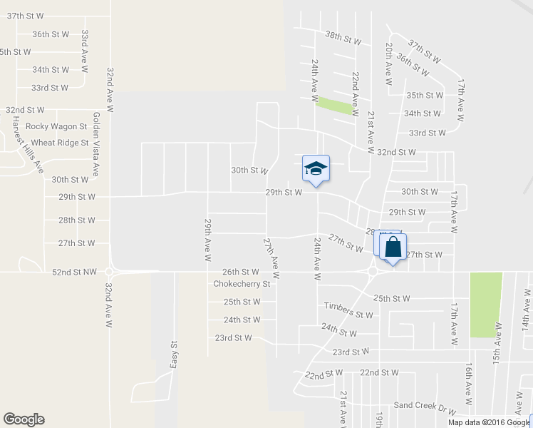map of restaurants, bars, coffee shops, grocery stores, and more near 2823 27th Avenue West in Williston