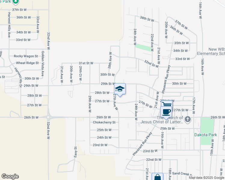 map of restaurants, bars, coffee shops, grocery stores, and more near 2811 27th Avenue West in Williston