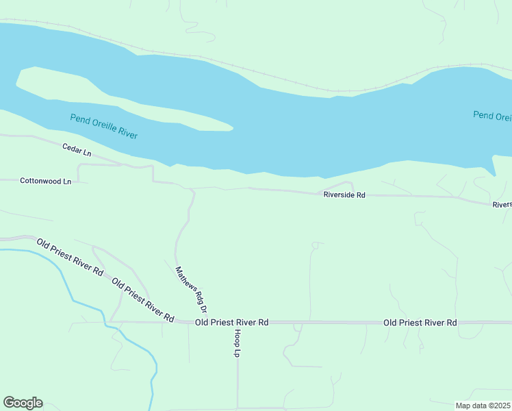 map of restaurants, bars, coffee shops, grocery stores, and more near 2095 Riverside Road in Priest River