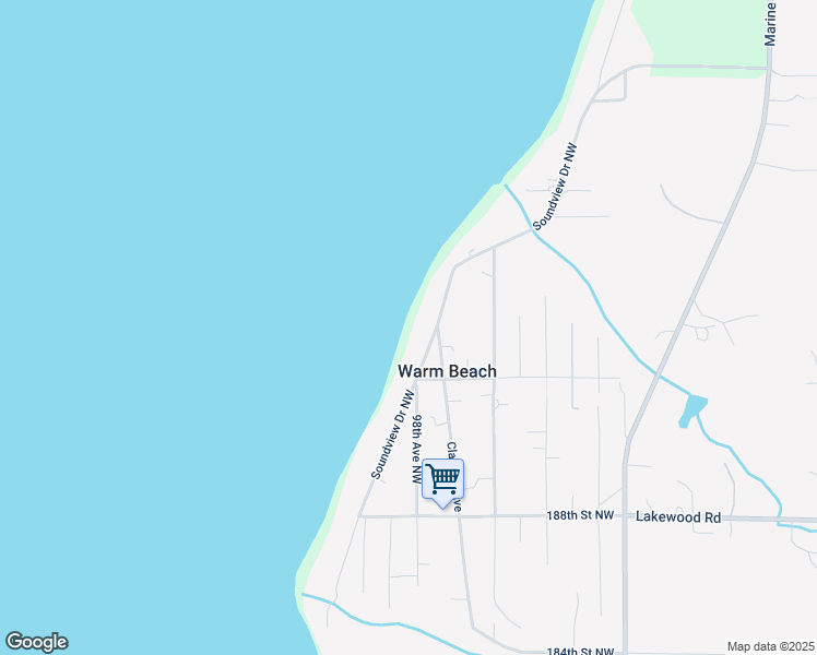 map of restaurants, bars, coffee shops, grocery stores, and more near 19312 Soundview Drive Northwest in Stanwood