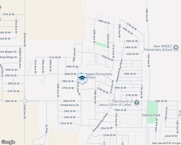 map of restaurants, bars, coffee shops, grocery stores, and more near 2426 29th Street West in Williston