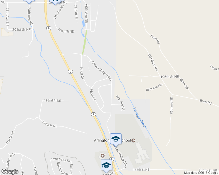 map of restaurants, bars, coffee shops, grocery stores, and more near 19424 Crown Ridge Boulevard in Arlington