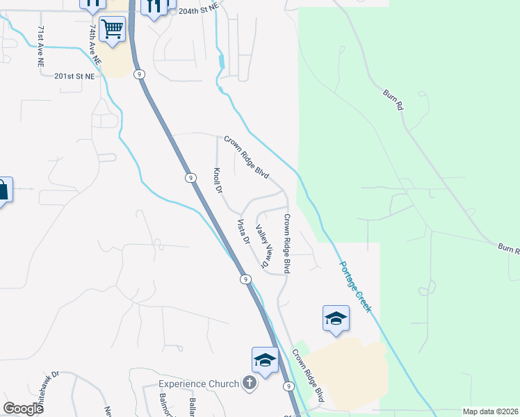 map of restaurants, bars, coffee shops, grocery stores, and more near 8109 Valley View Drive in Arlington