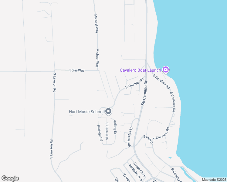 map of restaurants, bars, coffee shops, grocery stores, and more near 1073 South Cascade Lane in Camano