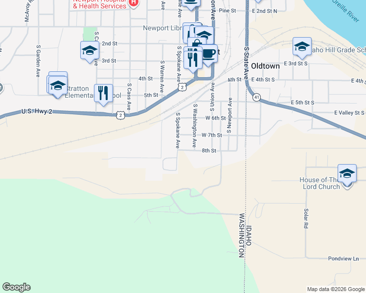 map of restaurants, bars, coffee shops, grocery stores, and more near 412 West 8th Street in Newport