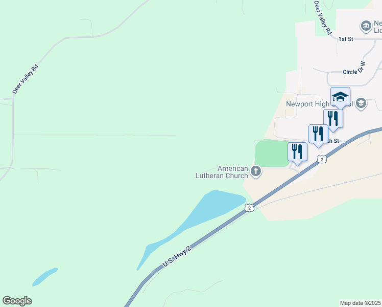 map of restaurants, bars, coffee shops, grocery stores, and more near 342 Shults Lane in Newport