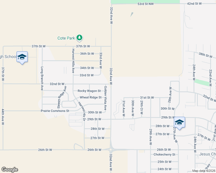 map of restaurants, bars, coffee shops, grocery stores, and more near 35th Avenue West in Williston