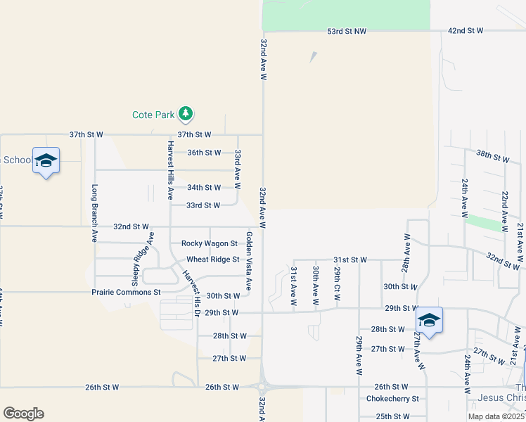 map of restaurants, bars, coffee shops, grocery stores, and more near 35th Street West in Williston