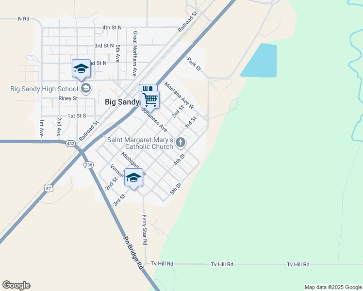 map of restaurants, bars, coffee shops, grocery stores, and more near 273 Johannes Avenue in Big Sandy