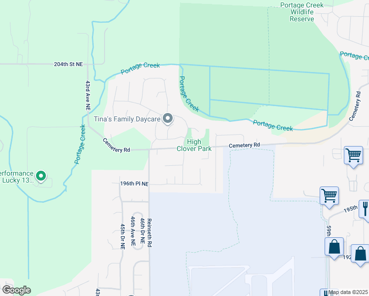 map of restaurants, bars, coffee shops, grocery stores, and more near 19909 49th Avenue Northeast in Arlington