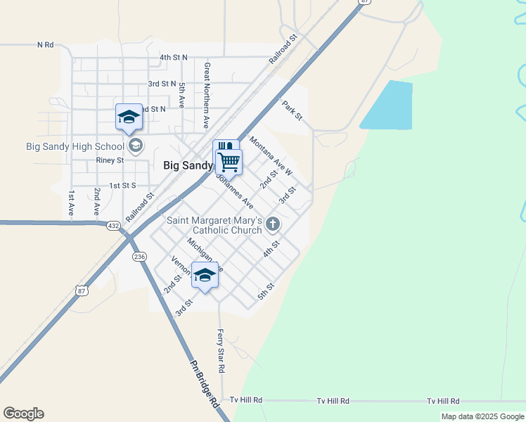 map of restaurants, bars, coffee shops, grocery stores, and more near 273 Johannes Avenue in Big Sandy