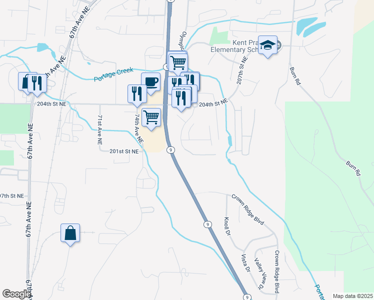 map of restaurants, bars, coffee shops, grocery stores, and more near 7969 200th Street Northeast in Arlington