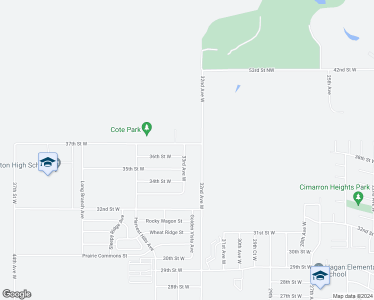 map of restaurants, bars, coffee shops, grocery stores, and more near 3305 36th Street West in Williston