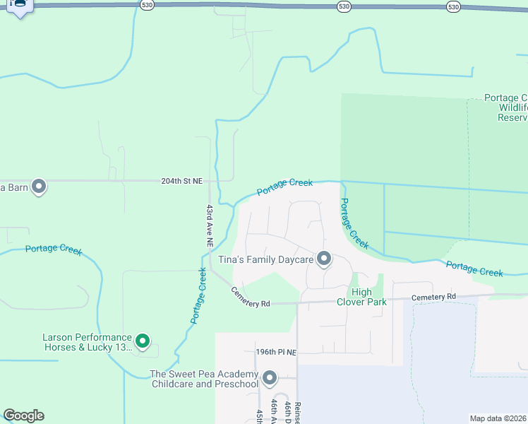 map of restaurants, bars, coffee shops, grocery stores, and more near 20220 45th Drive Northeast in Arlington
