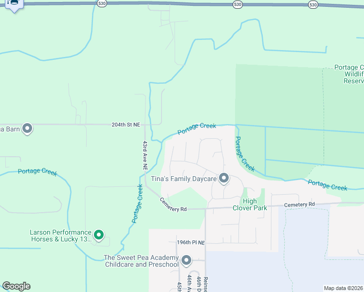 map of restaurants, bars, coffee shops, grocery stores, and more near 20220 45th Drive Northeast in Arlington