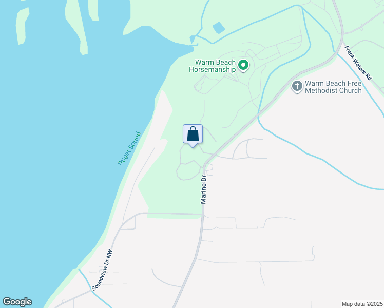 map of restaurants, bars, coffee shops, grocery stores, and more near 20420 Marine Drive in Stanwood