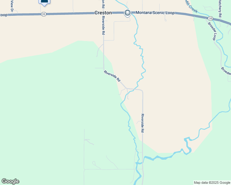 map of restaurants, bars, coffee shops, grocery stores, and more near 190 Riverside Road in Kalispell