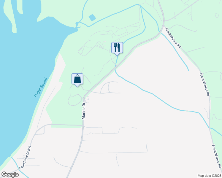 map of restaurants, bars, coffee shops, grocery stores, and more near 20505 Marine Drive in Stanwood