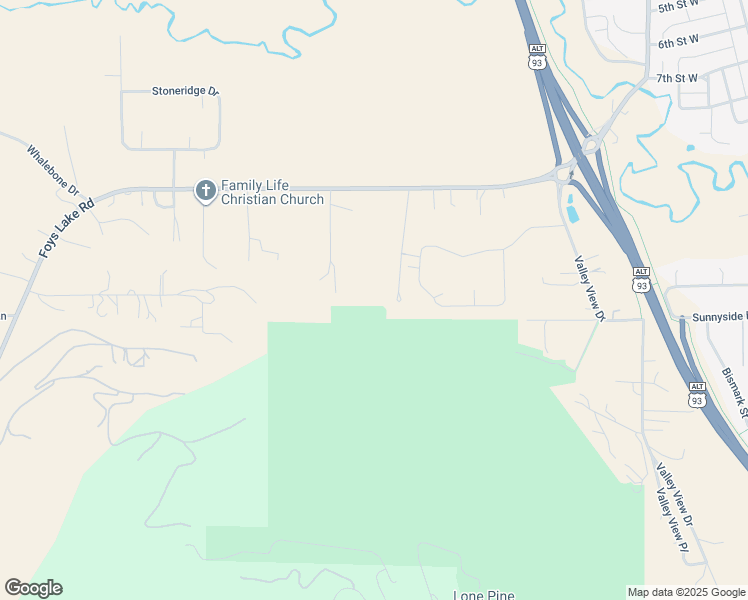 map of restaurants, bars, coffee shops, grocery stores, and more near 300 Learn Lane in Kalispell
