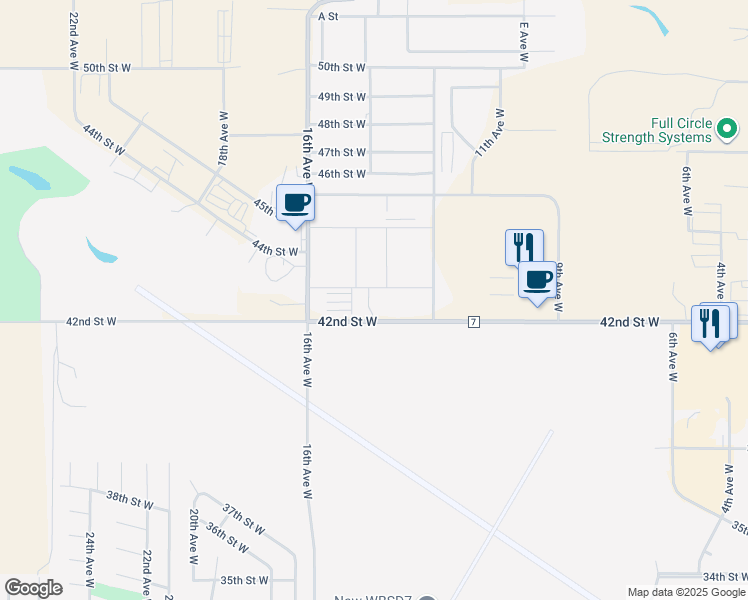 map of restaurants, bars, coffee shops, grocery stores, and more near 1414 42nd Street West in Williston