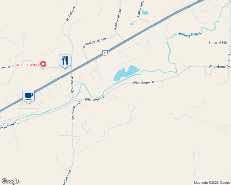 map of restaurants, bars, coffee shops, grocery stores, and more near 1912-1940 Whalebone Drive in Kalispell