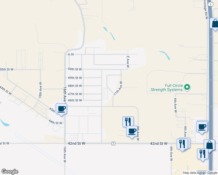 map of restaurants, bars, coffee shops, grocery stores, and more near 4801 11th Avenue West in Williston