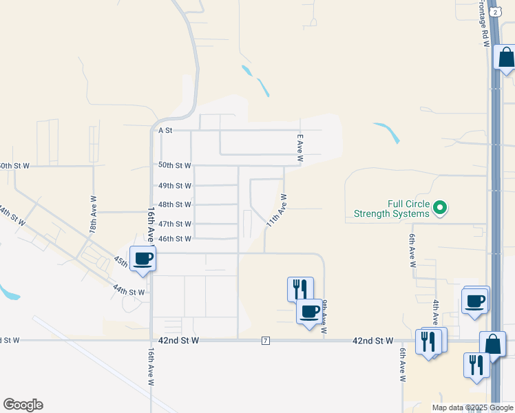 map of restaurants, bars, coffee shops, grocery stores, and more near 4801 11th Avenue West in Williston