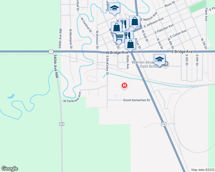 map of restaurants, bars, coffee shops, grocery stores, and more near 409 West Parkview Avenue in Warren