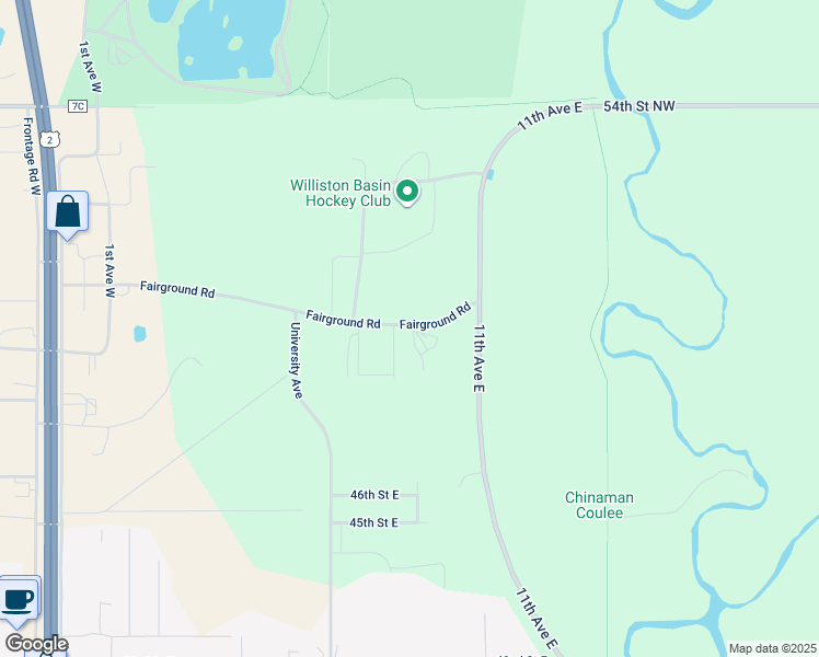 map of restaurants, bars, coffee shops, grocery stores, and more near 519 53rd Street East in Williston