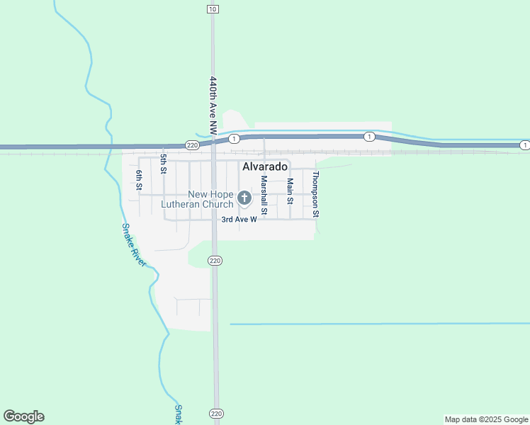 map of restaurants, bars, coffee shops, grocery stores, and more near 100 3rd Avenue West in Alvarado
