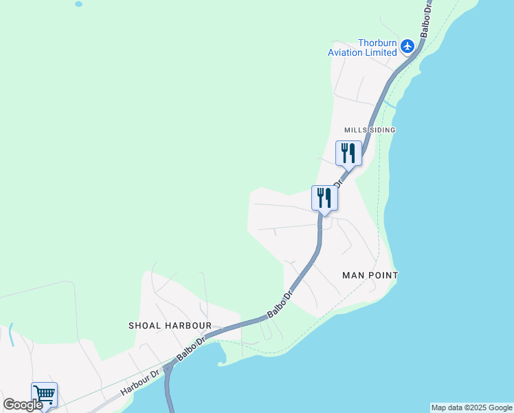 map of restaurants, bars, coffee shops, grocery stores, and more near Wisemans Road in Clarenville