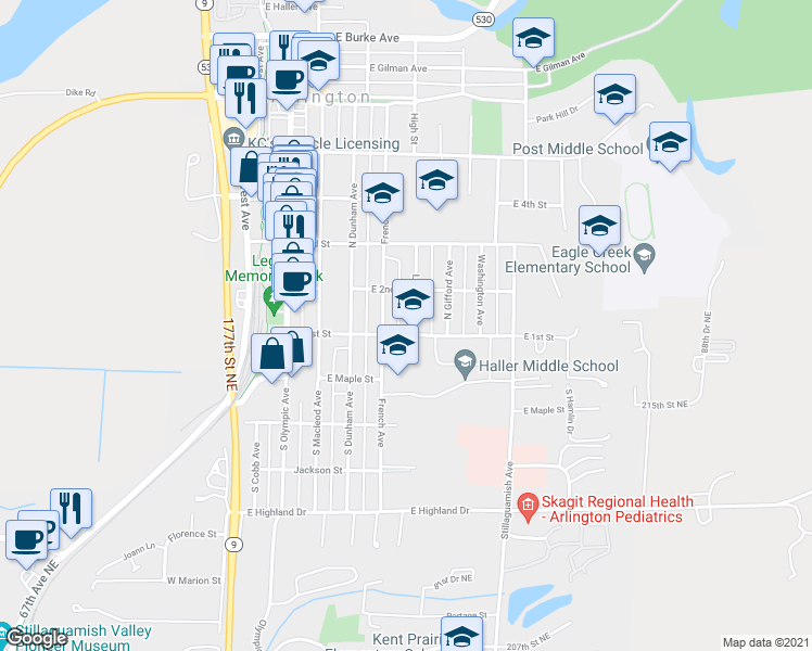 map of restaurants, bars, coffee shops, grocery stores, and more near 116 French Avenue in Arlington