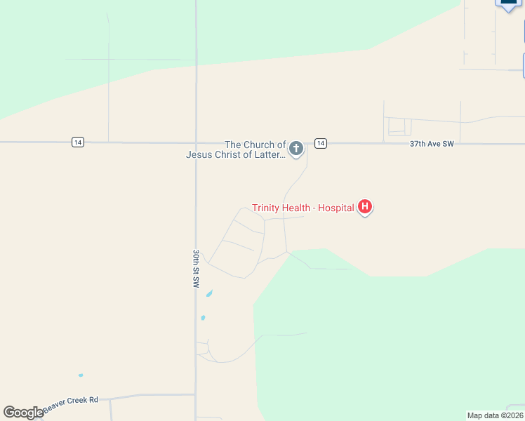 map of restaurants, bars, coffee shops, grocery stores, and more near Audubon Loop in Minot