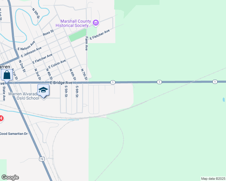 map of restaurants, bars, coffee shops, grocery stores, and more near 946 East Tower Avenue in Radium