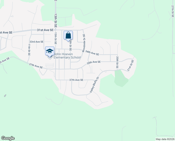 map of restaurants, bars, coffee shops, grocery stores, and more near 1618 35th Avenue Southeast in Minot
