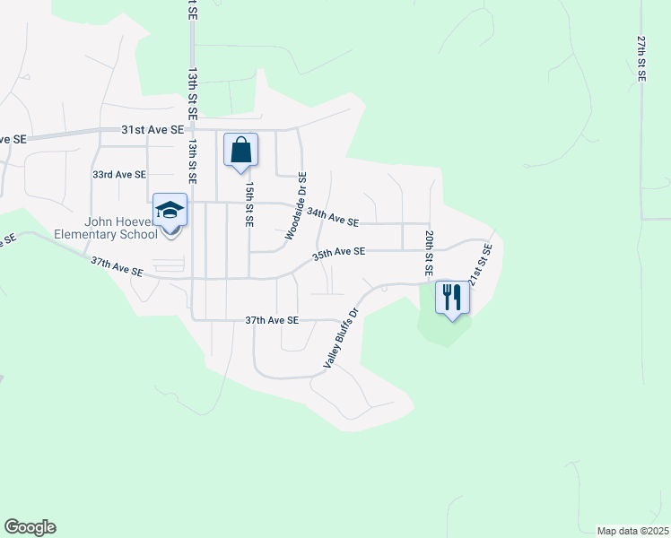map of restaurants, bars, coffee shops, grocery stores, and more near 1618 35th Avenue Southeast in Minot