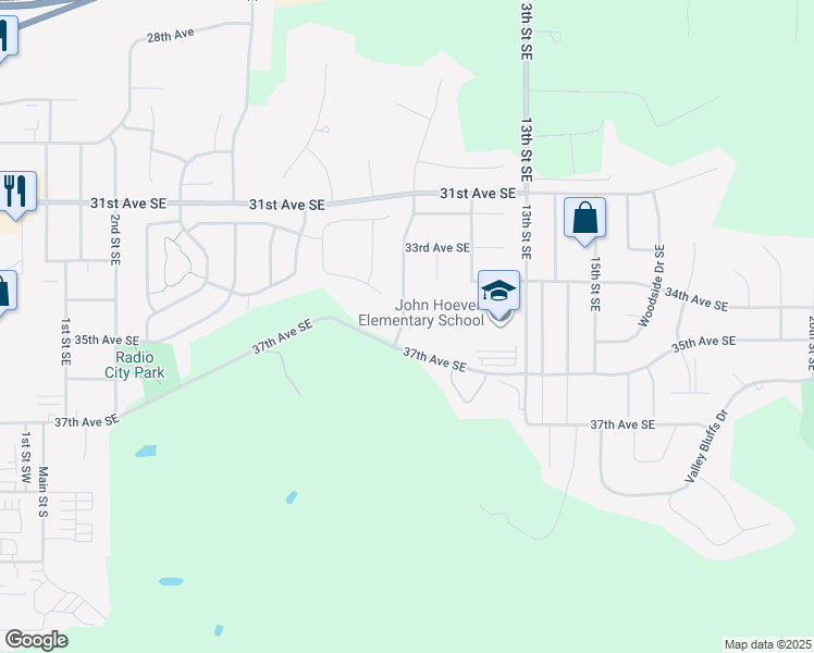 map of restaurants, bars, coffee shops, grocery stores, and more near 3315 11th Street Southeast in Minot