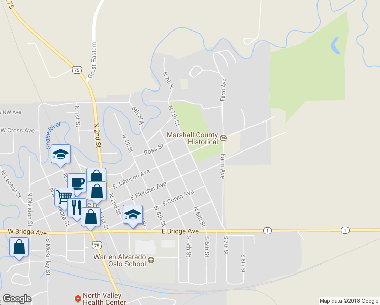 map of restaurants, bars, coffee shops, grocery stores, and more near 499 North 7th Street in Warren