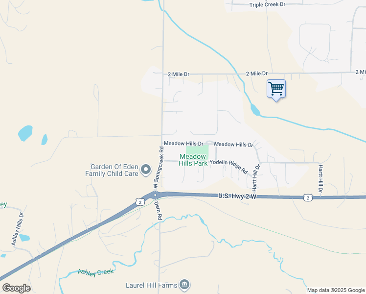 map of restaurants, bars, coffee shops, grocery stores, and more near 460 Meadow Hills Drive in Kalispell