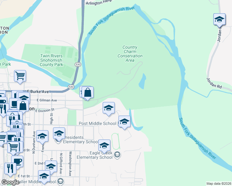 map of restaurants, bars, coffee shops, grocery stores, and more near 1505 East 5th Street in Arlington