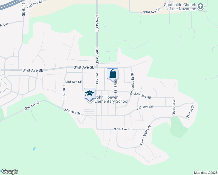 map of restaurants, bars, coffee shops, grocery stores, and more near 1465 34th Avenue Southeast in Minot